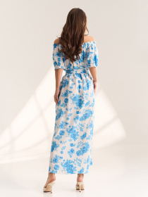 Сукні ISSA Plus модель SA-716_белый_голубой Фото