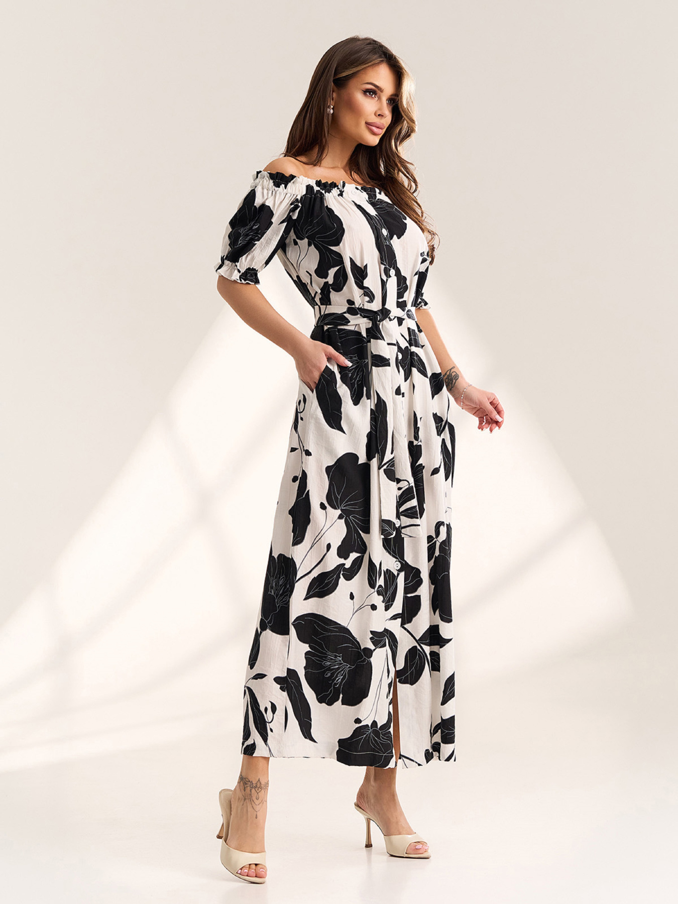 Платья ISSA Plus модель SA-716_белый_черный Фото