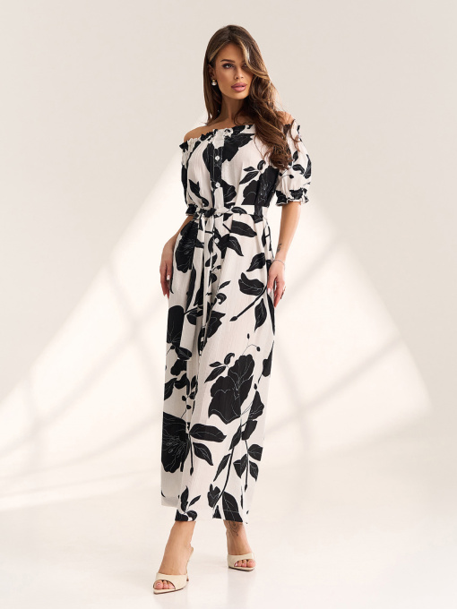 Платья ISSA Plus модель SA-716_белый_черный Фото