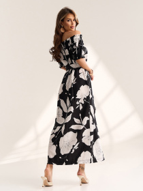 Сукні ISSA Plus модель SA-716_черный_белый Фото