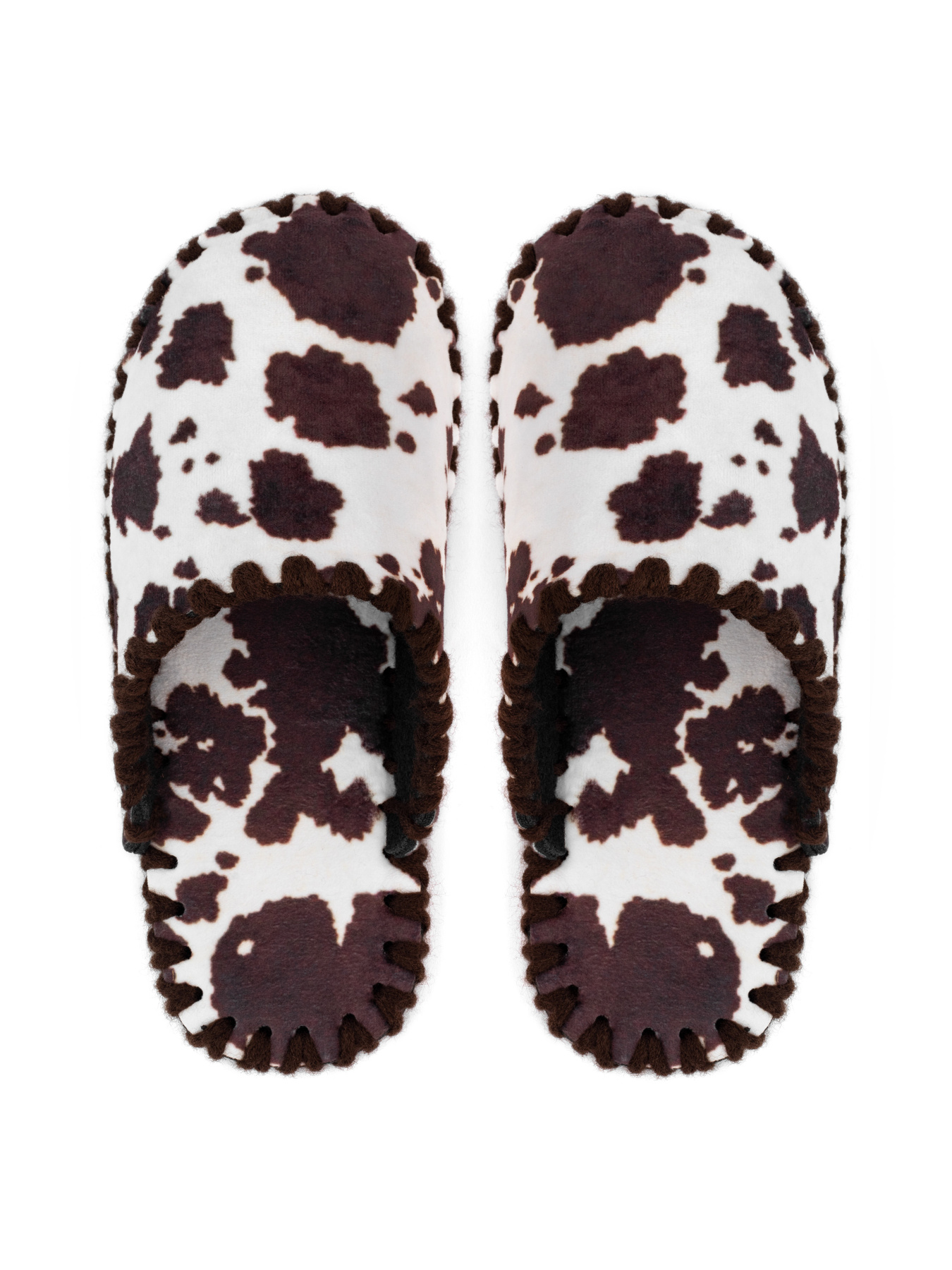 Кімнатні тапочки жіночі фетрові принт Корова модель oc1308 Кімнатні тапочки жіночі фетрові принт Корова модель oc1308 Фото