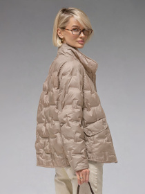 Женская демисезонная куртка ультралегкая весна-осень Viva Wear модель 88102 модель 88102-beige-milk Фото