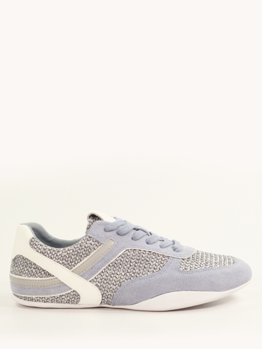 Лёгкие кроссовки из натуральной замши и плетёного текстиля модель 3356-3 Фото