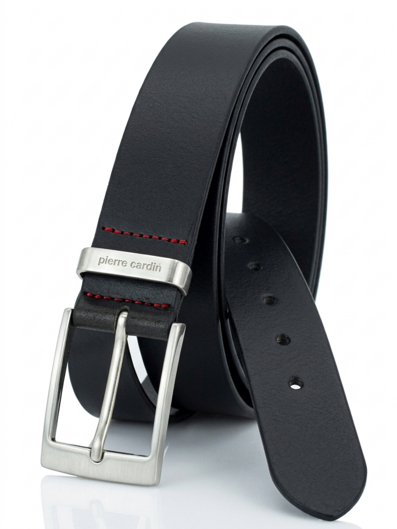 Мужской чёрный кожаный ремень модель PC.-1070255.10 Фото