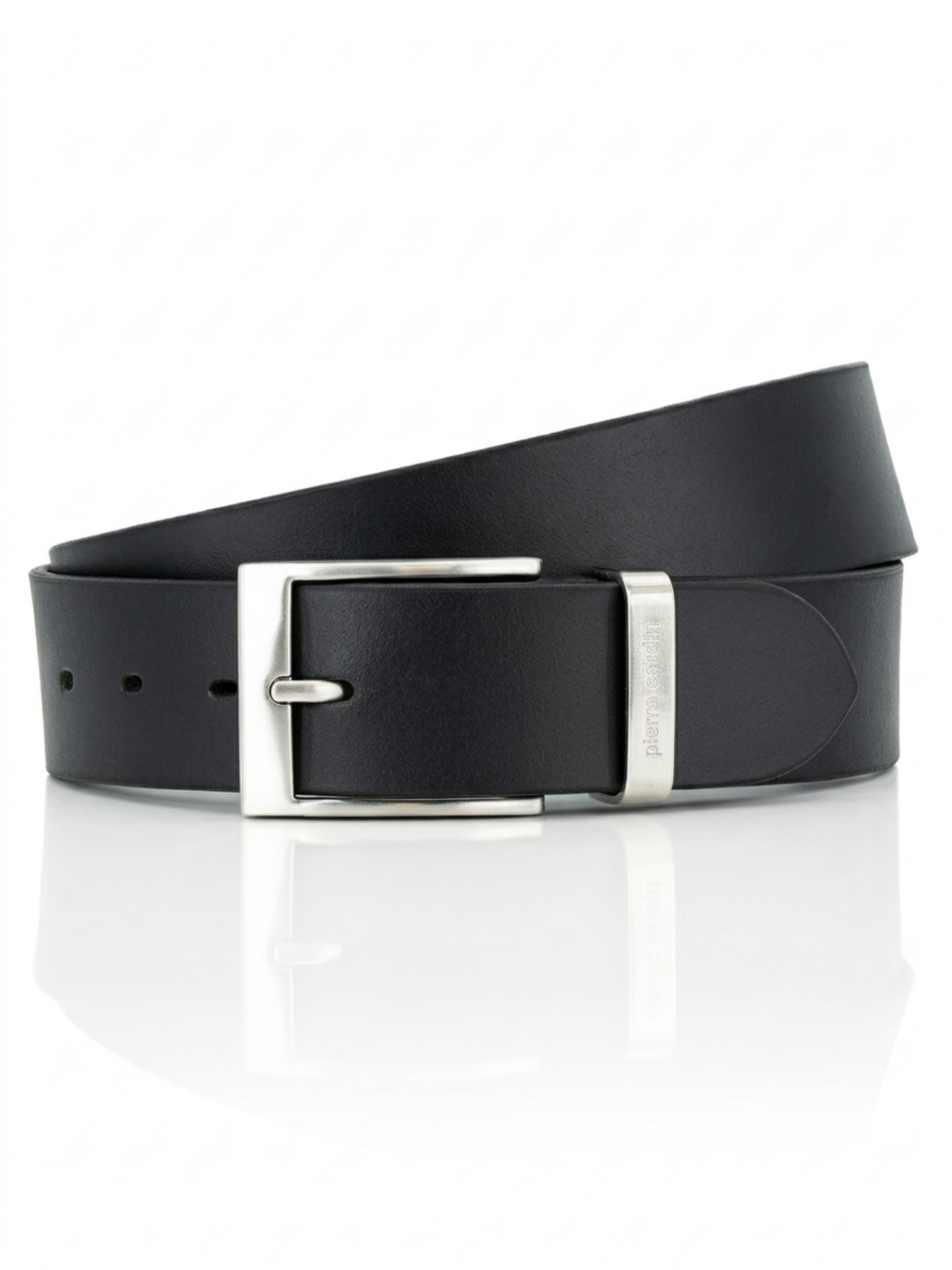 Мужской чёрный кожаный ремень модель PC.-1070255.10 Фото