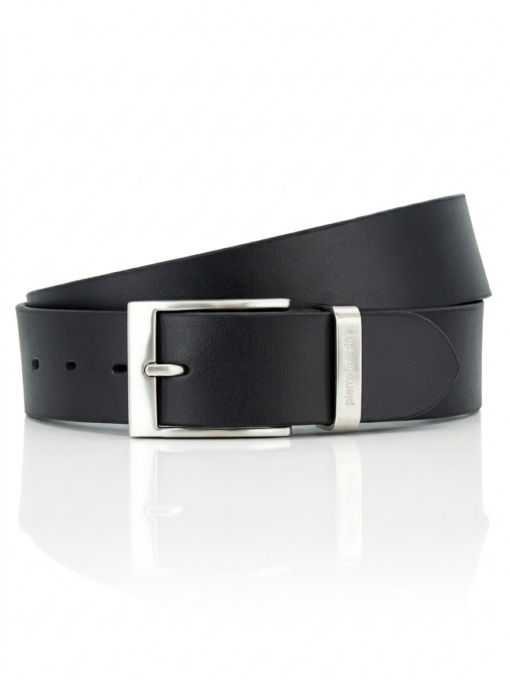 Мужской чёрный кожаный ремень модель PC.-1070255.10 Фото