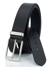 Мужской чёрный кожаный ремень модель PC.-1070255.10 Фото