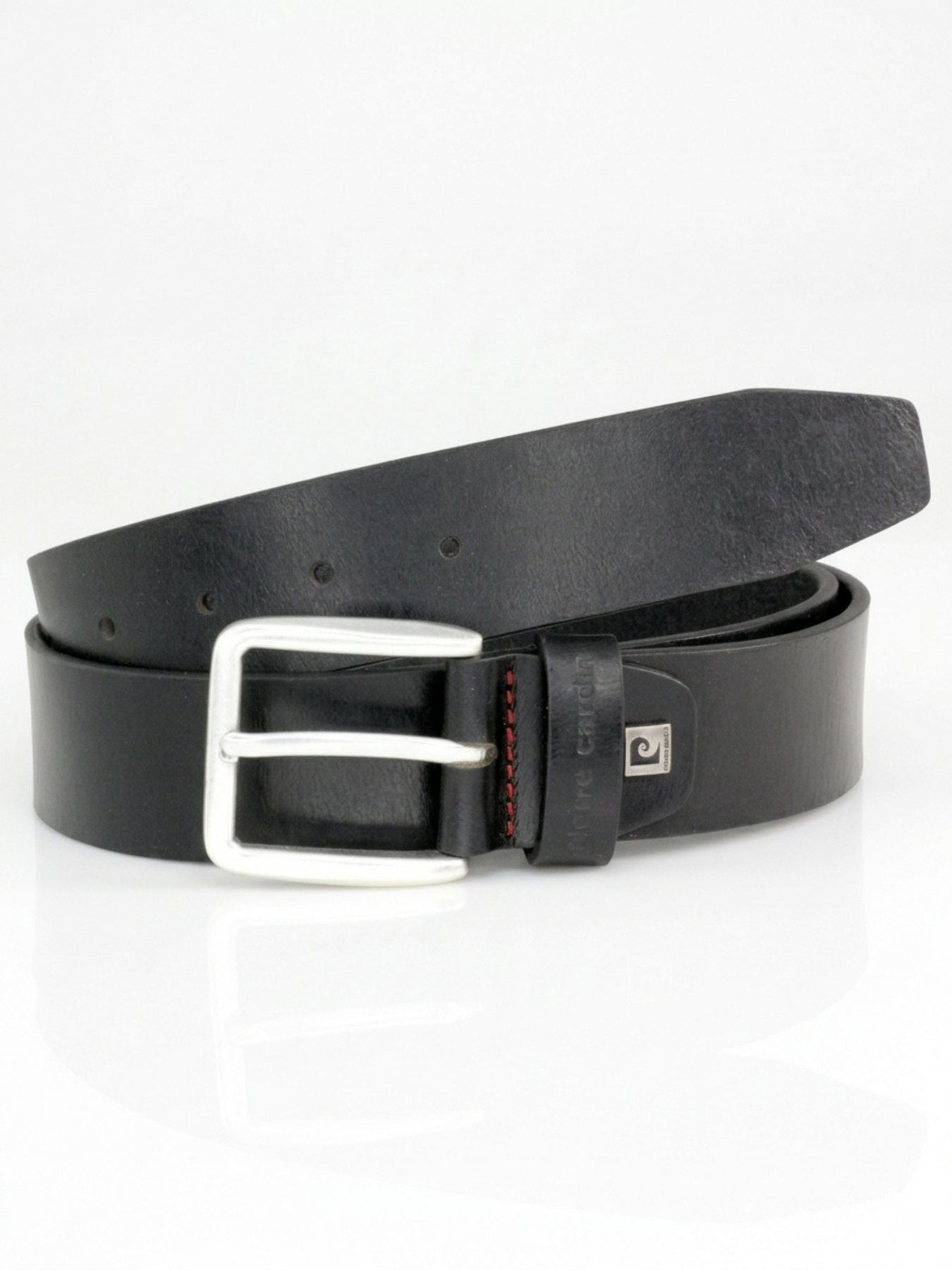 Мужской чёрный кожаный ремень модель PC.-1070434 .10 Фото