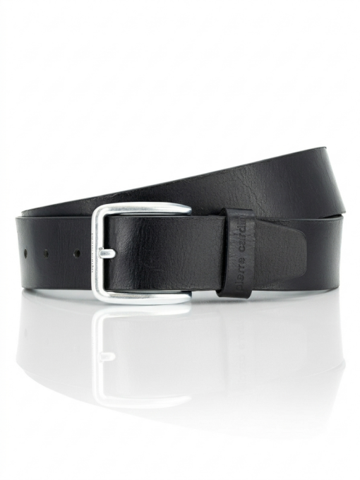 Мужской чёрный кожаный ремень модель PC.-1070434 .10 Фото