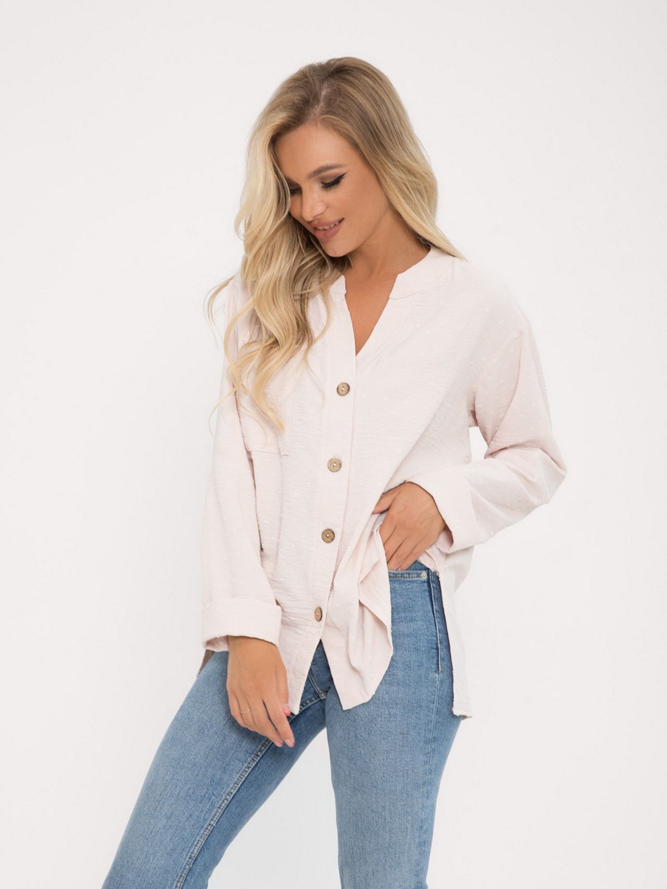 Рубашки ISSA Plus модель SA-271_beige Фото