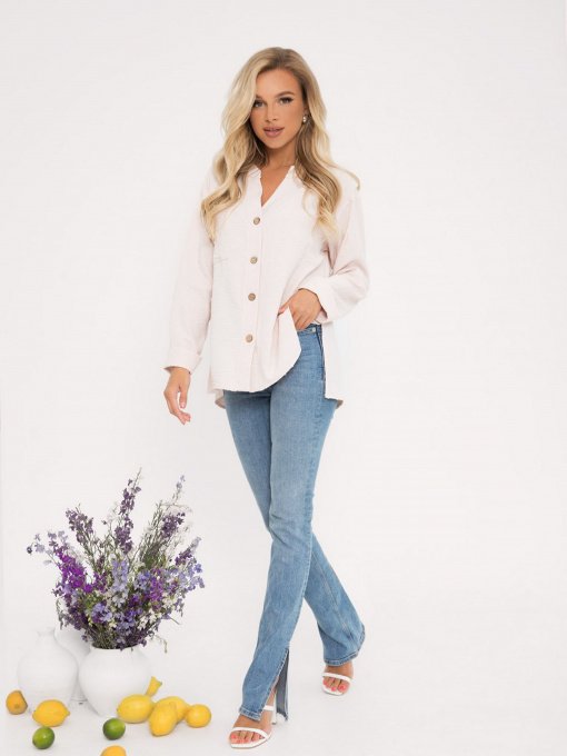 Сорочки ISSA Plus модель SA-271_beige Фото