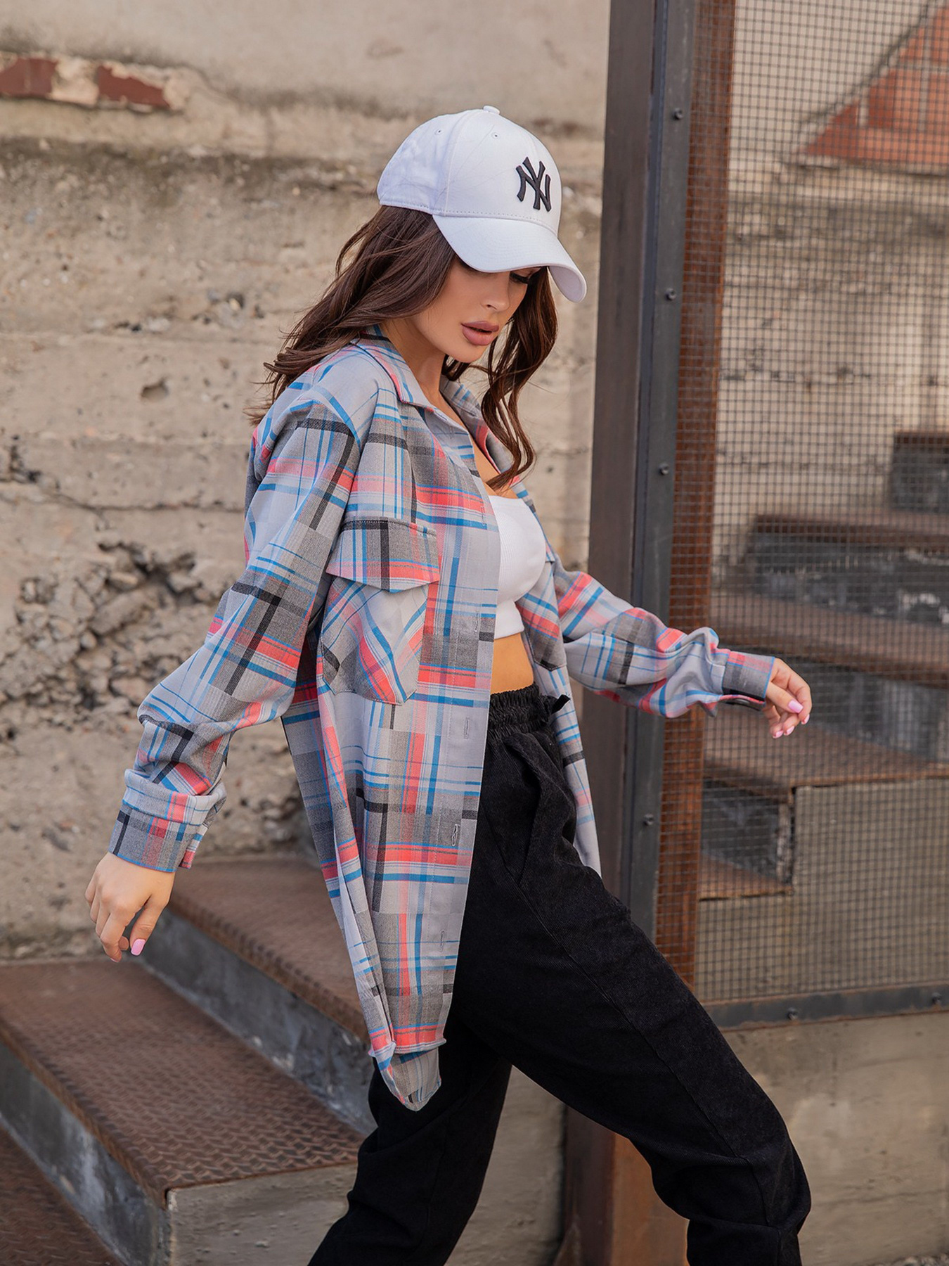 Рубашки ISSA Plus модель 13061_greyblue Фото