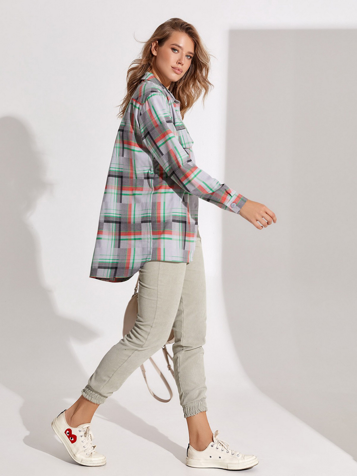 Рубашки ISSA Plus модель 13061_greygreen Фото