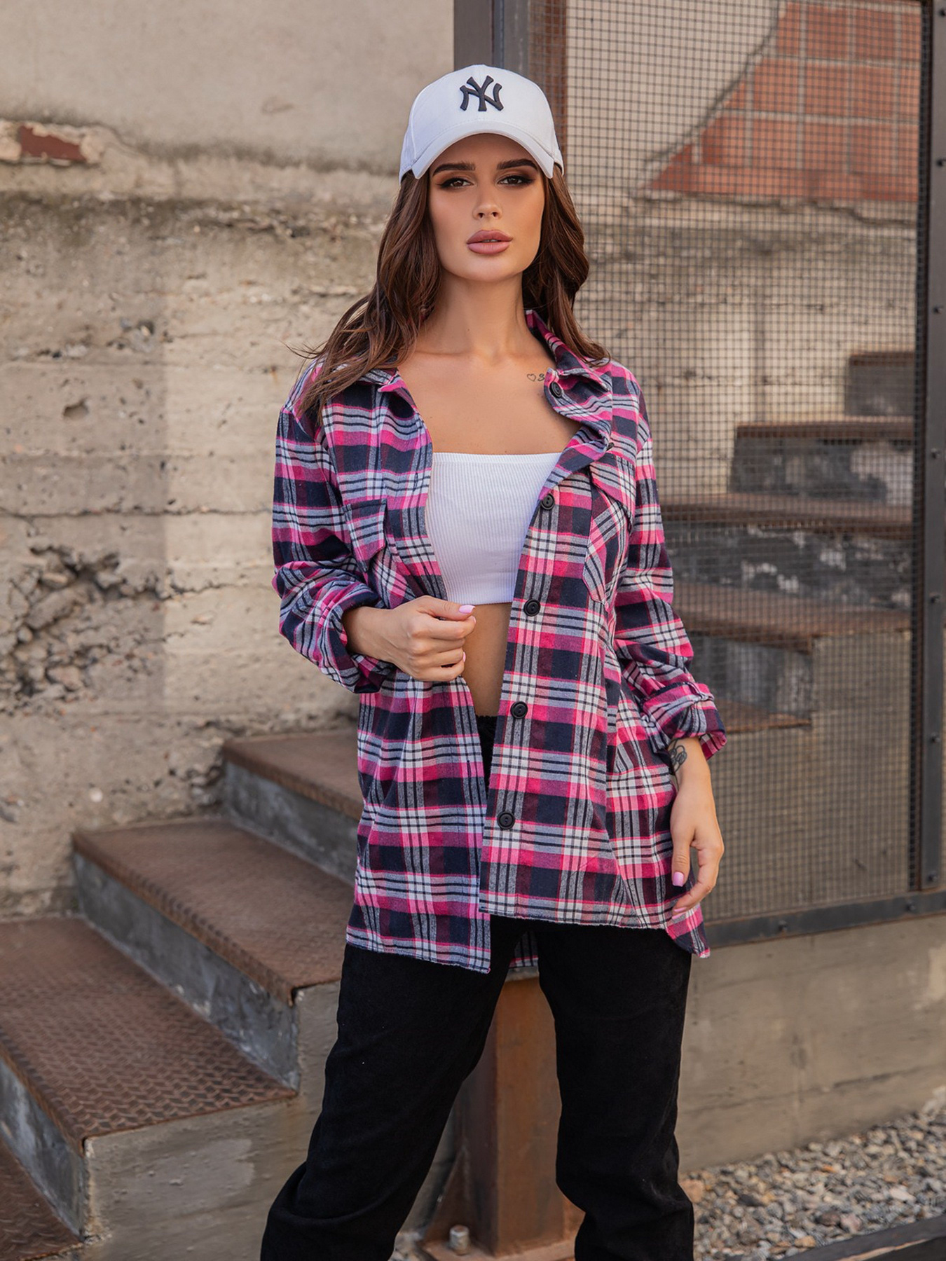 Рубашки ISSA Plus модель 13041_crimson Фото