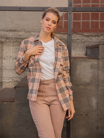 Рубашки ISSA Plus модель 13044_beige - фото