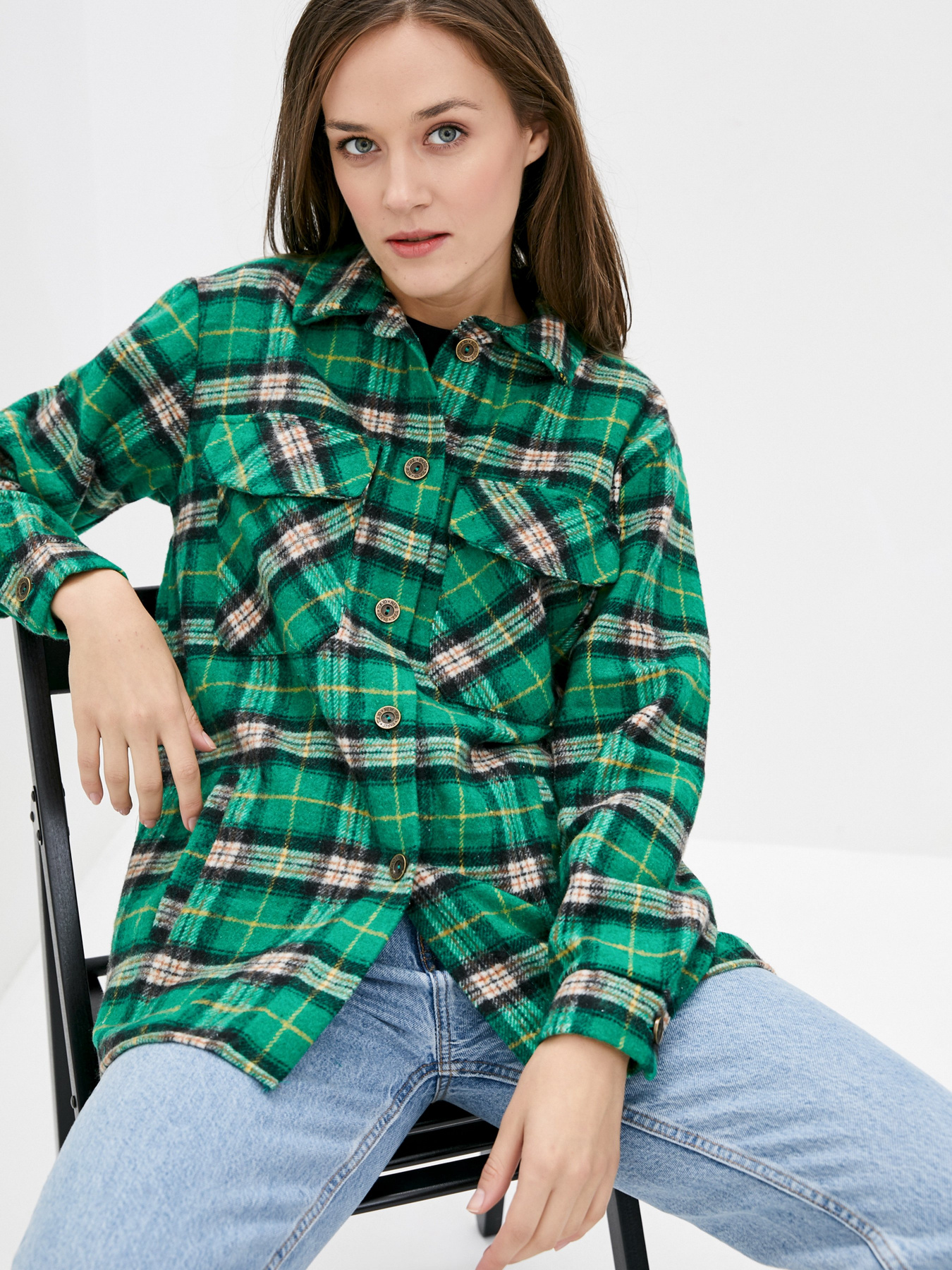 Рубашка повседневная ISSA Plus модель 12917_green Фото