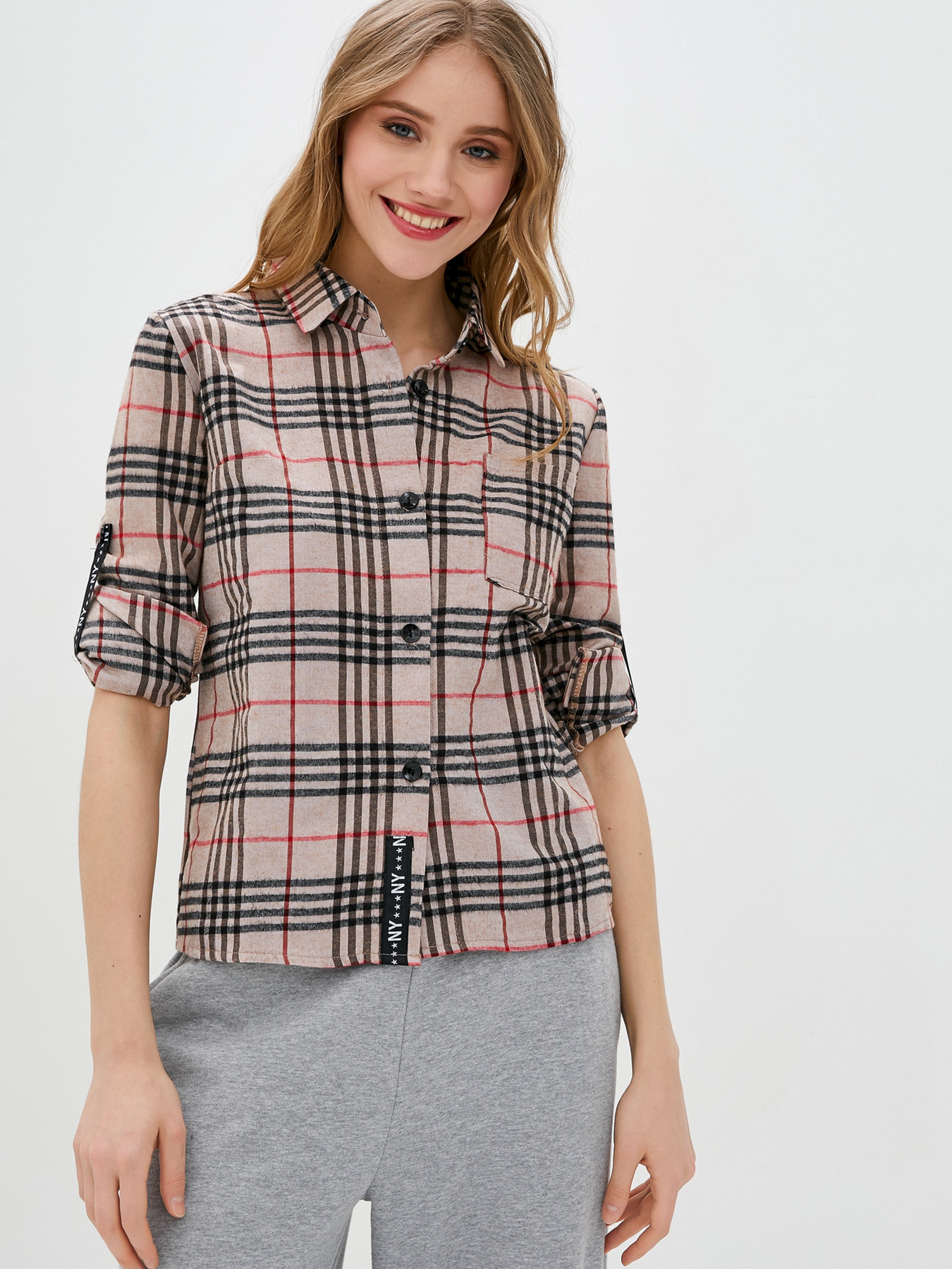 Рубашки ISSA Plus модель SA-117_beige Фото