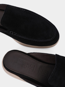 Чоловічі замшеві сабо чорного кольору модель 0842A-213-X12 Фото