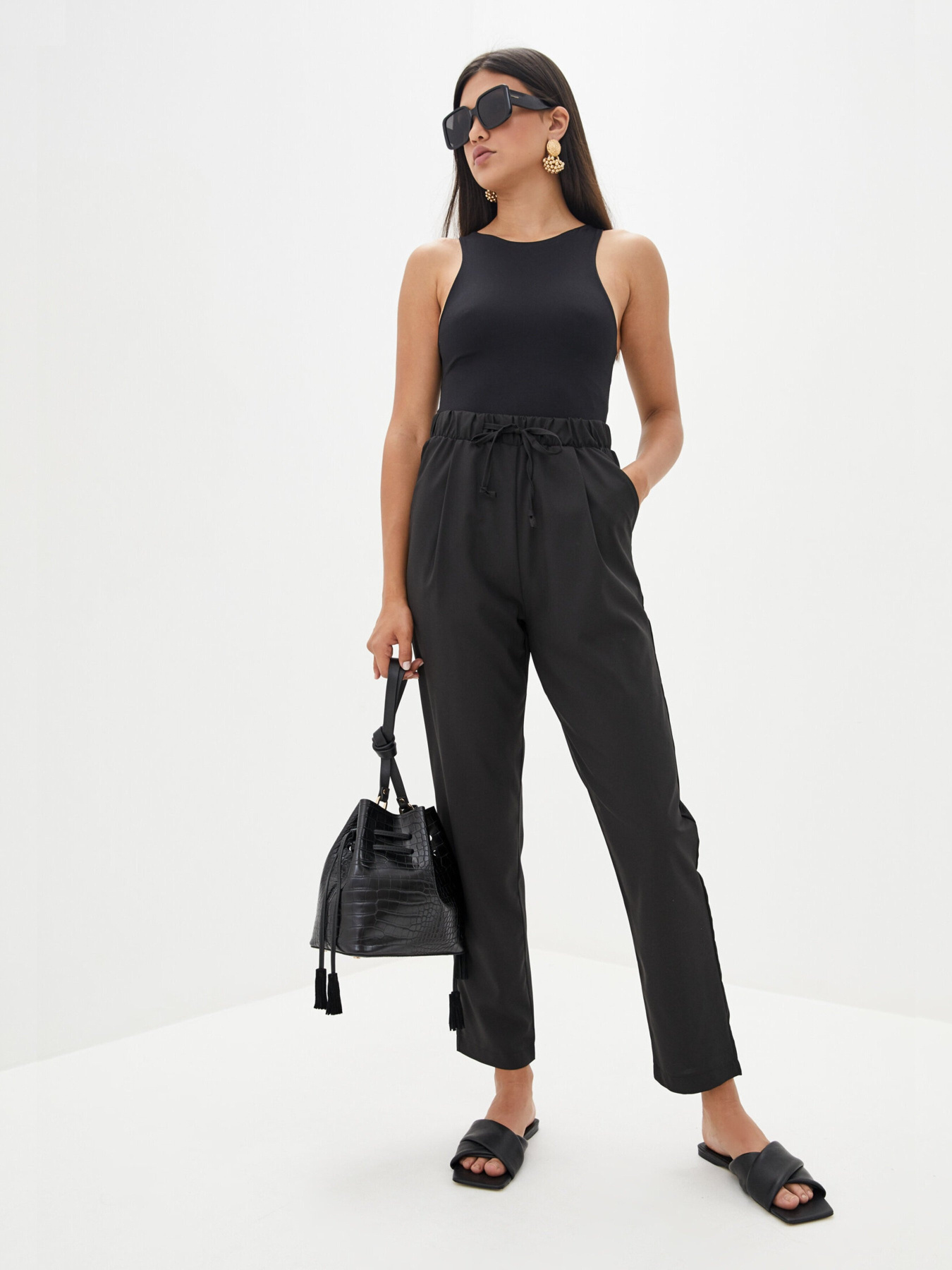 Брюки повседневные ISSA Plus модель 11753_черный Фото