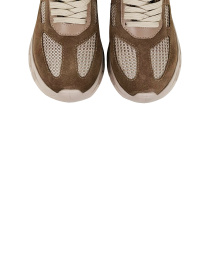 Кросівки бежево-горіхові з натурального спилку-замші та нейлонової сітки модель 2002_13 Фото