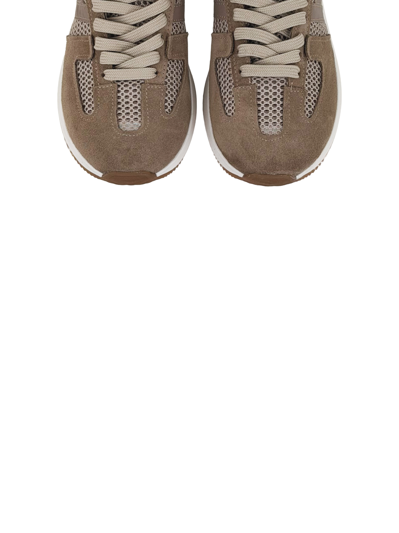 Кросівки горіхово-бежеві з натурального спилку-замші та нейлонової сітки модель 2006_12 Фото