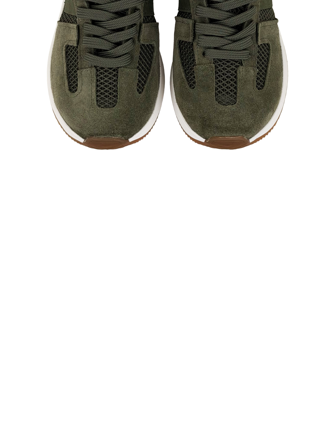 Кросівки зелені з натурального спилку-замші та нейлонової сітки модель 2006_13 Фото