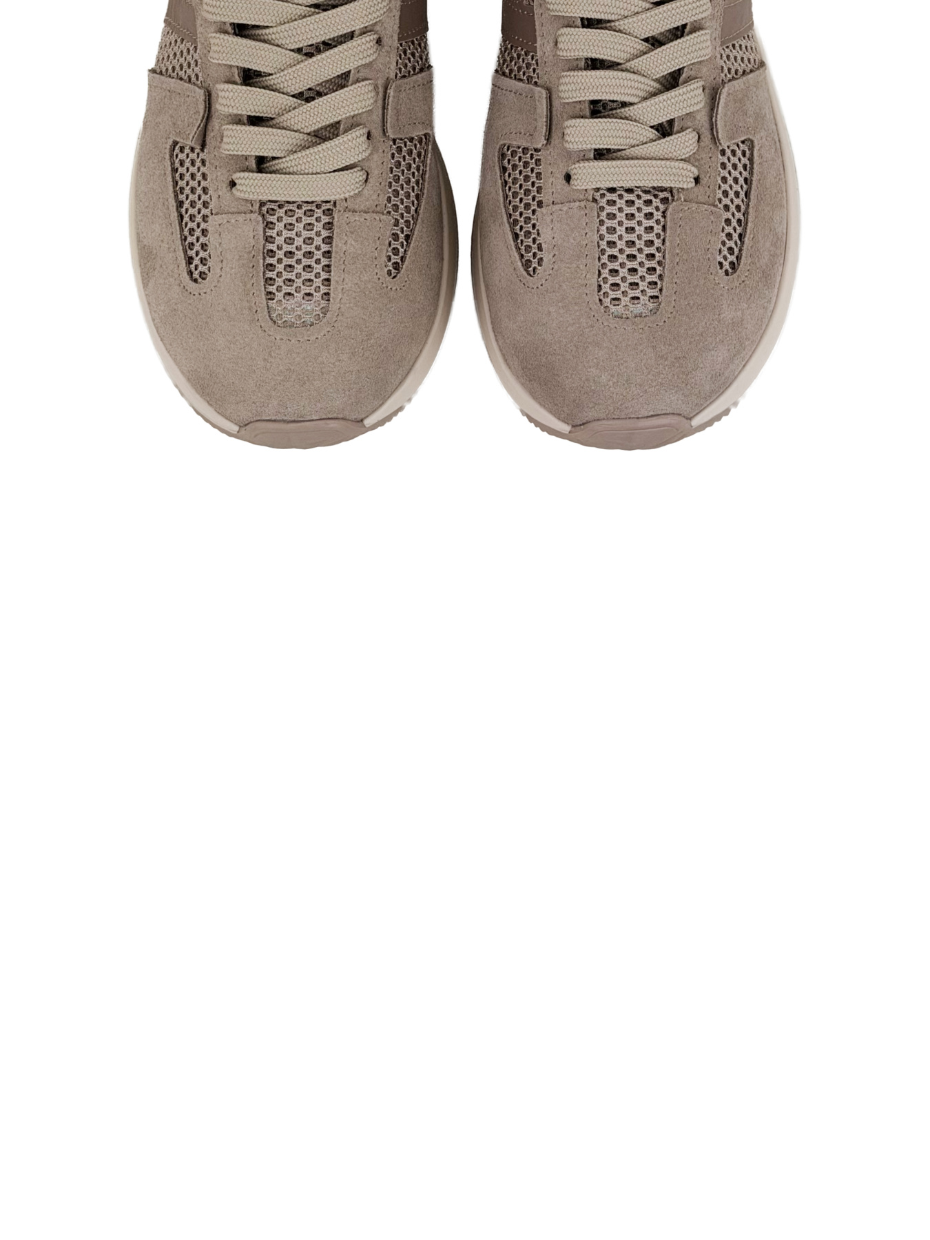 Кросівки бежеві з натурального спилку-замші та нейлонової сітки модель 2006_15 Фото