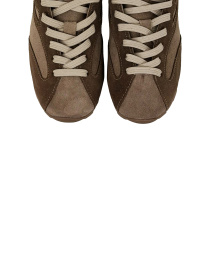 Кросівки коричнево-горіхові з натурального спилку-замші модель 2018_2 Фото