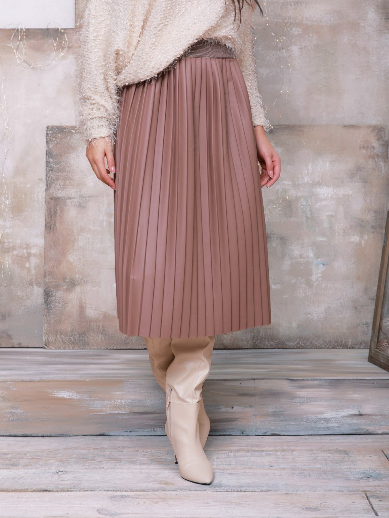 Юбка миди ISSA Plus модель 11451_beige Фото