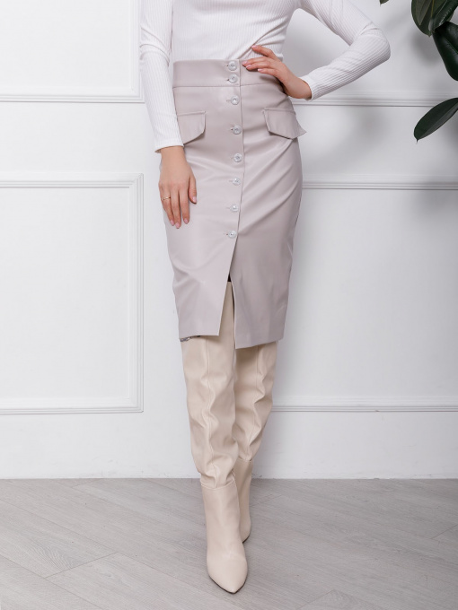 Юбка миди ISSA Plus модель SA-106_grey Фото