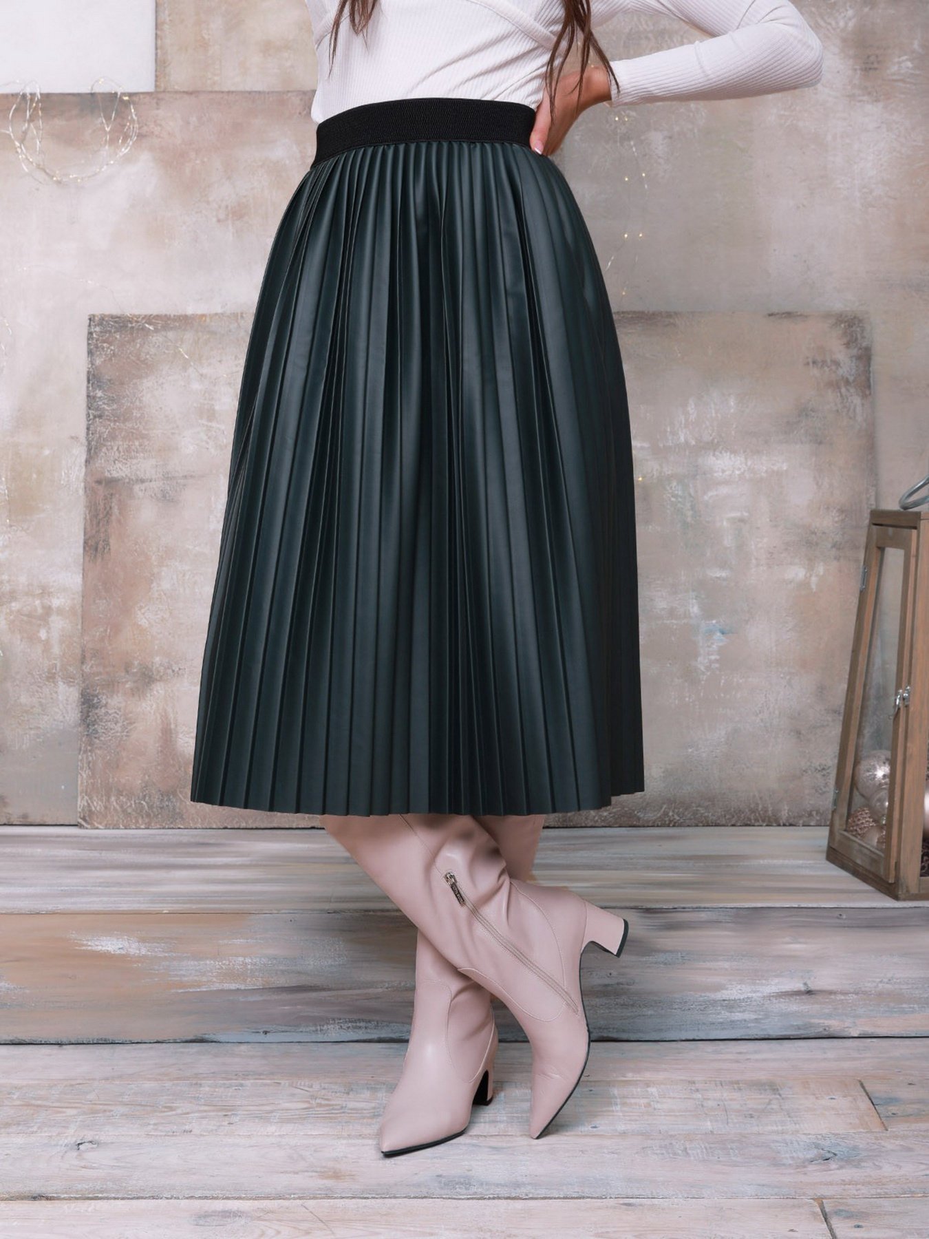 Юбка миди ISSA Plus модель 11451_green Юбка миди ISSA Plus модель 11451_green Фото