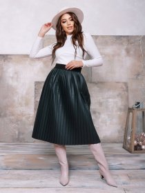 Юбка миди ISSA Plus модель 11451_green Юбка миди ISSA Plus модель 11451_green Фото