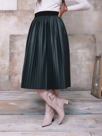 Юбка миди ISSA Plus модель 11451_green Юбка миди ISSA Plus модель 11451_green Фото