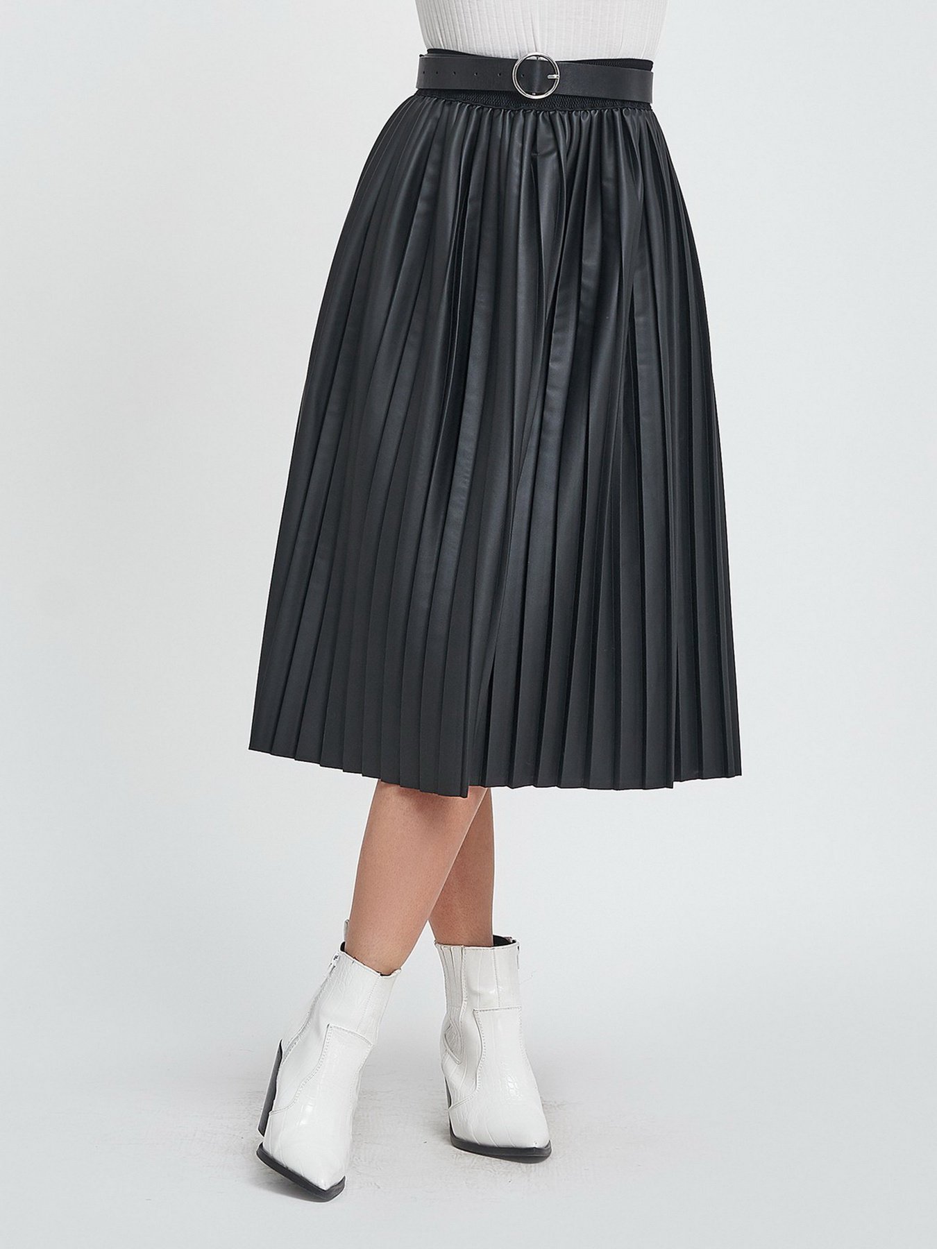 Юбка миди ISSA Plus модель 11451_black Юбка миди ISSA Plus модель 11451_black Фото