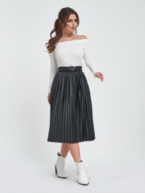 Юбка миди ISSA Plus модель 11451_black Юбка миди ISSA Plus модель 11451_black Фото