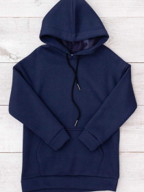 Тепле худі для хлопчика з капюшоном та кишенею-кенгуру, Темно-синій Носи Своє (6394-025-4) модель 6394-025-4-sinxo-chornij Фото