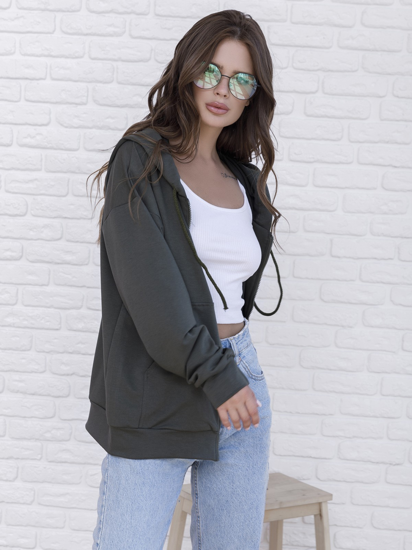 Спортивна кофта ISSA Plus модель 12145_khaki Фото