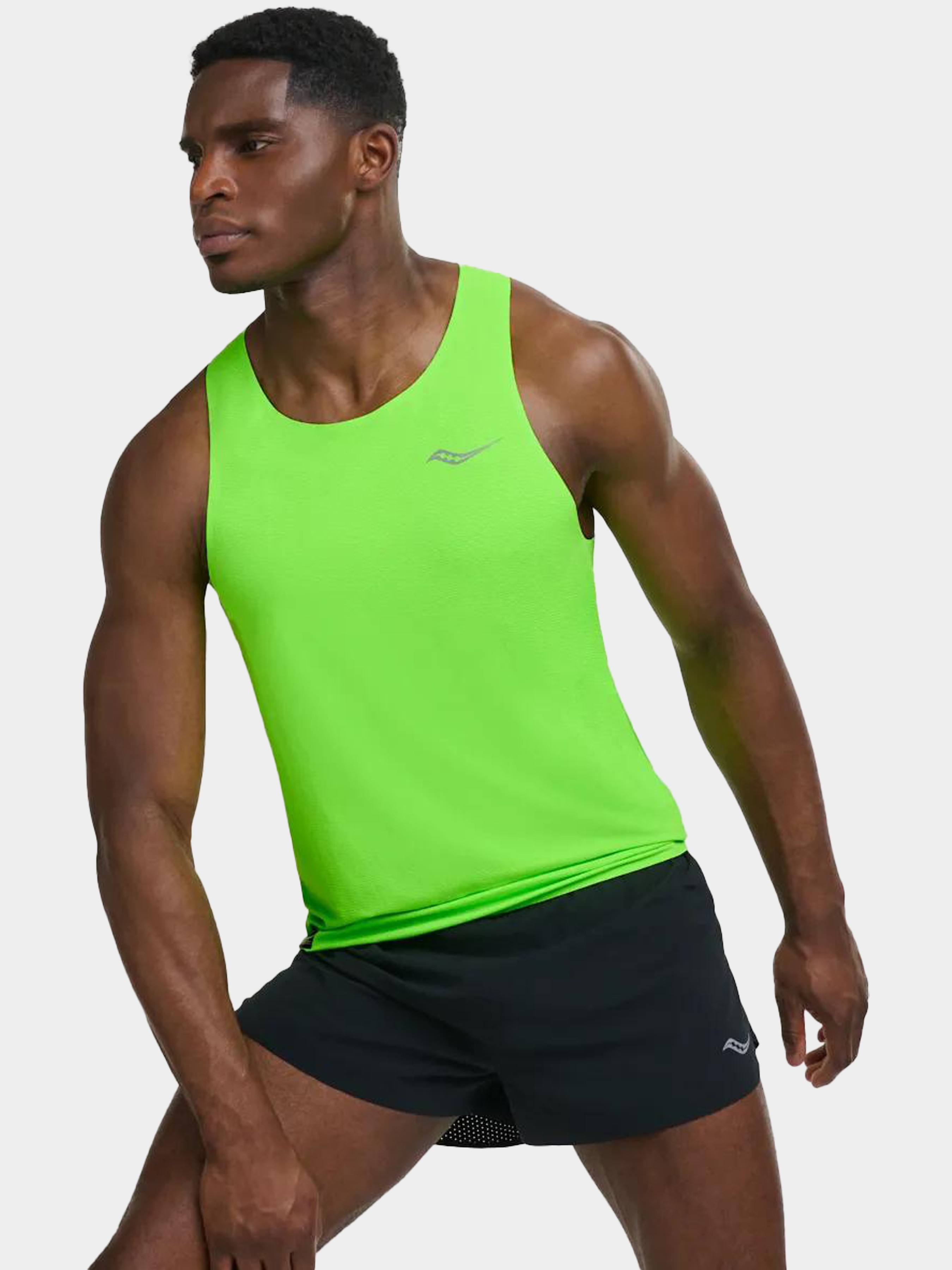 Чоловіча Спортивна майка Saucony  (areurl-13972) колір салатовий, матеріал поліестер Saucony - купити в Україні
