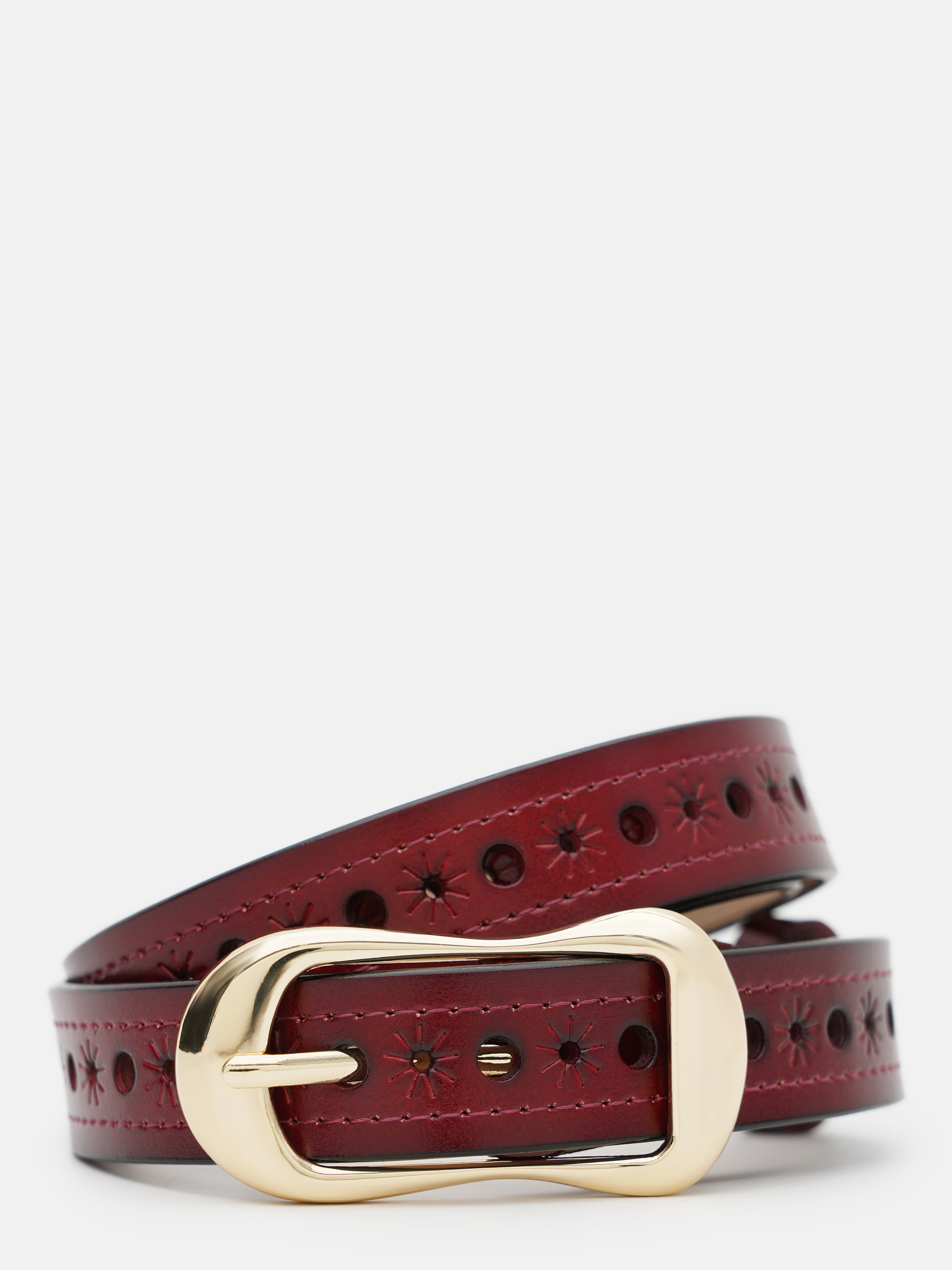 Borsa Leather Ремінь (CV1ZK-019bo-bordo) Жіноче колір - Бордовий матеріал - Шкіра