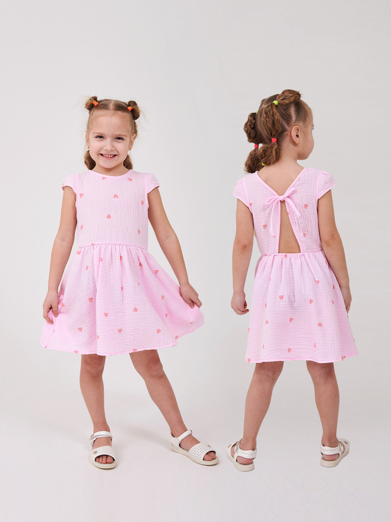 Платья SMIL модель smil_120480-1-risunok-serdecki-na-rozovom Фото