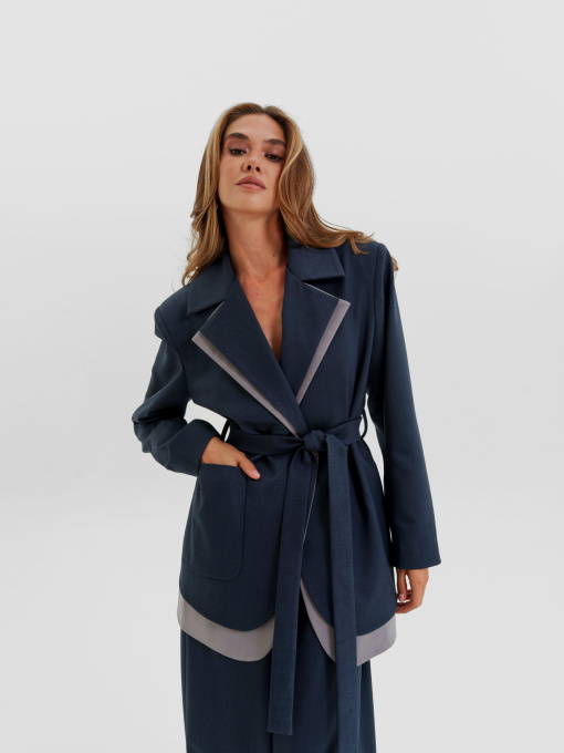 Жакет графітовий DOUBLE модель o_JAKDOUBLE-27 Фото