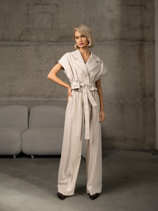 Жилет шерстяной бежевый HUTTON модель o_JLTHUT-16 Фото