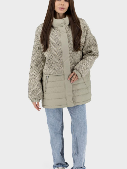 Жіноча двокольорова куртка з біопухом та знімним капюшоном Snow Owl, 116995 модель 116995 Фото