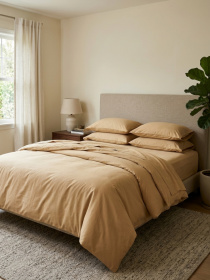 Наволочка "Вечерние дюны" из вареного сатина MBM HOME модель BL-P-20 WARM SAND Фото