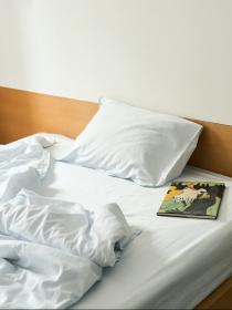 Простынь "Лед под солнцем" из вареного сатина светло-голубая MBM HOME модель BL-FS-54/55 ARCTIC WATER Фото