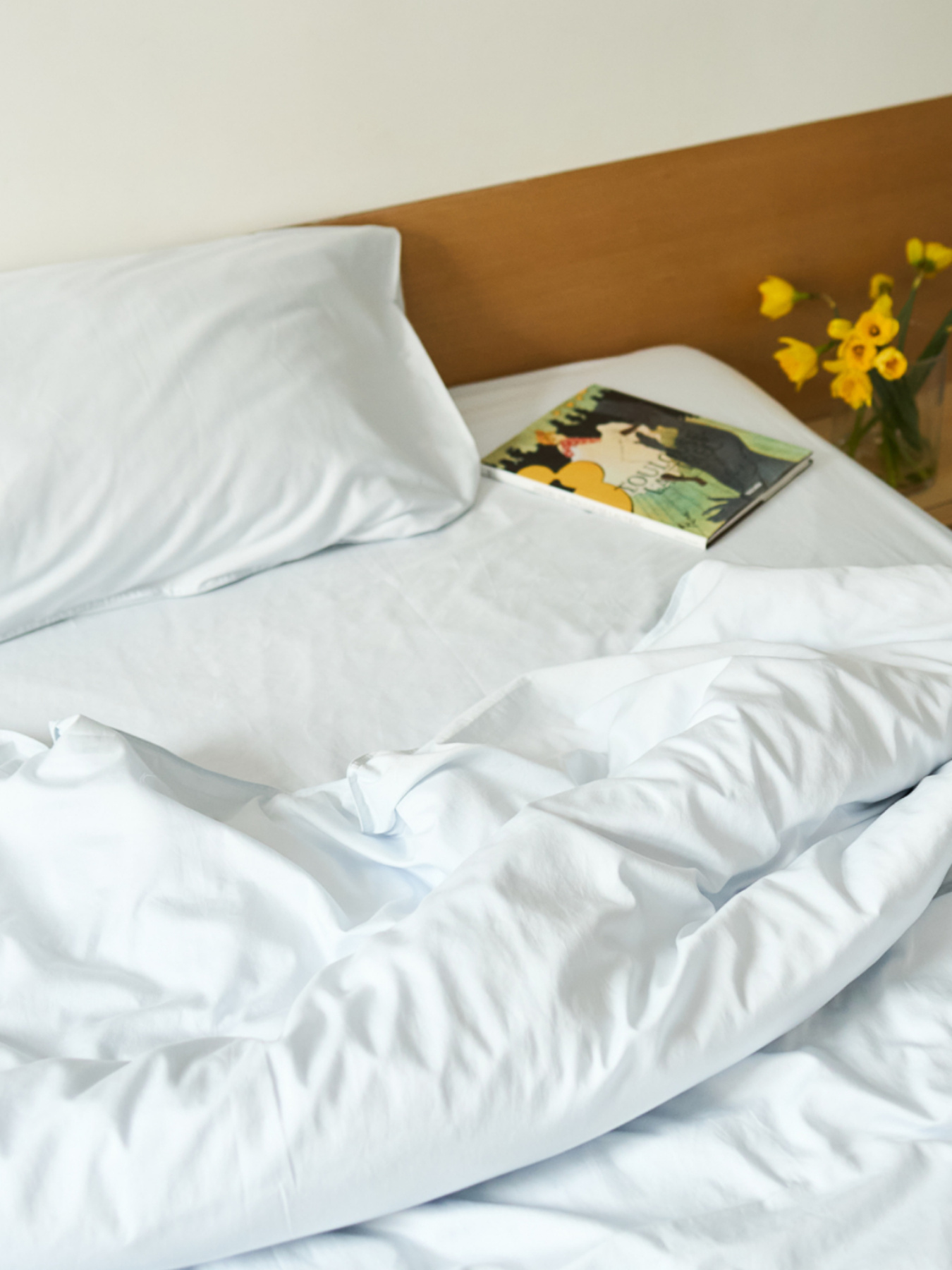 Простынь на резинке "Лед под солнцем" из вареного сатина светло-голубая MBM HOME модель BL-FS-56/57/58 ARCTIC WATER Фото