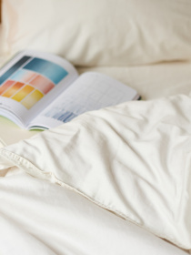 Простынь на резинке "Лед под солнцем" из вареного сатина белая MBM HOME модель BL-FS-56/57/58 ICE Фото