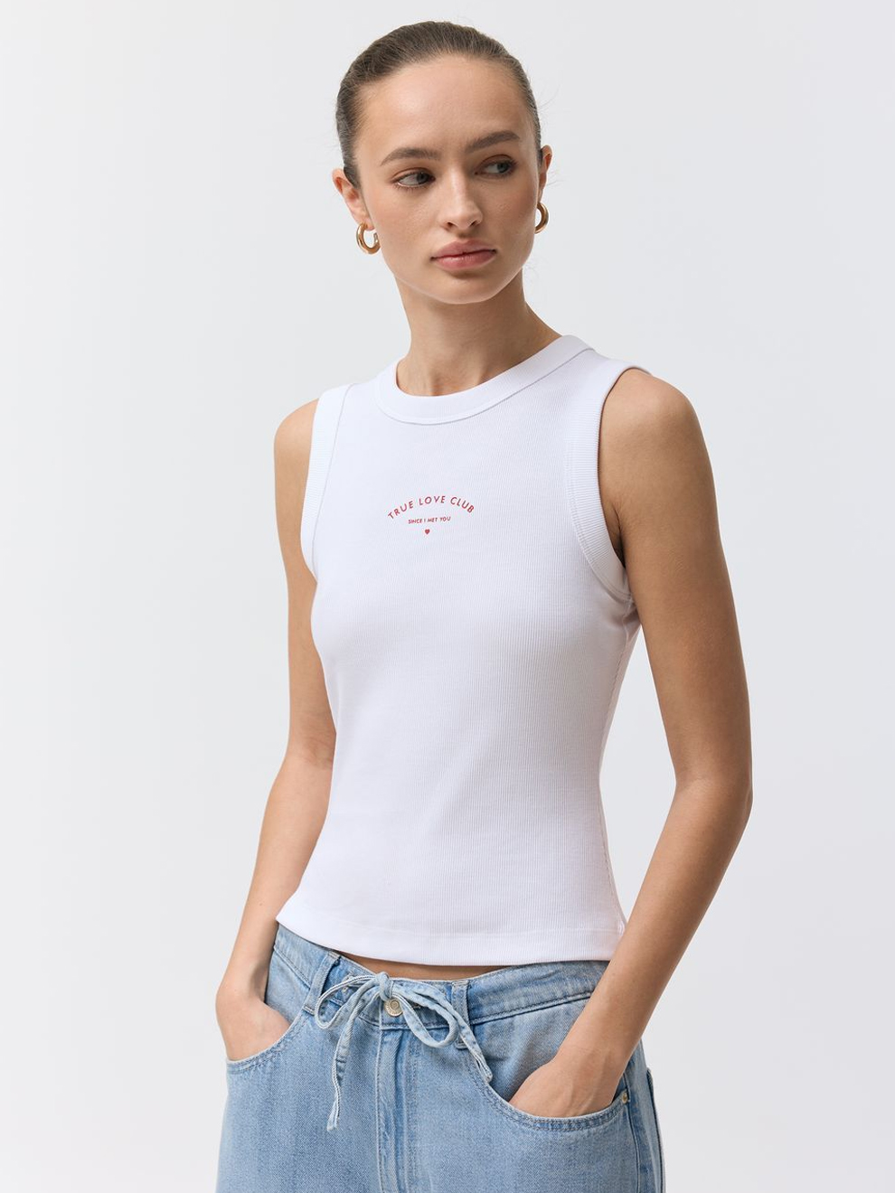 Жіночий Топ DIVERSE Olil (10049104001) колір білий, матеріал бавовна/еластан