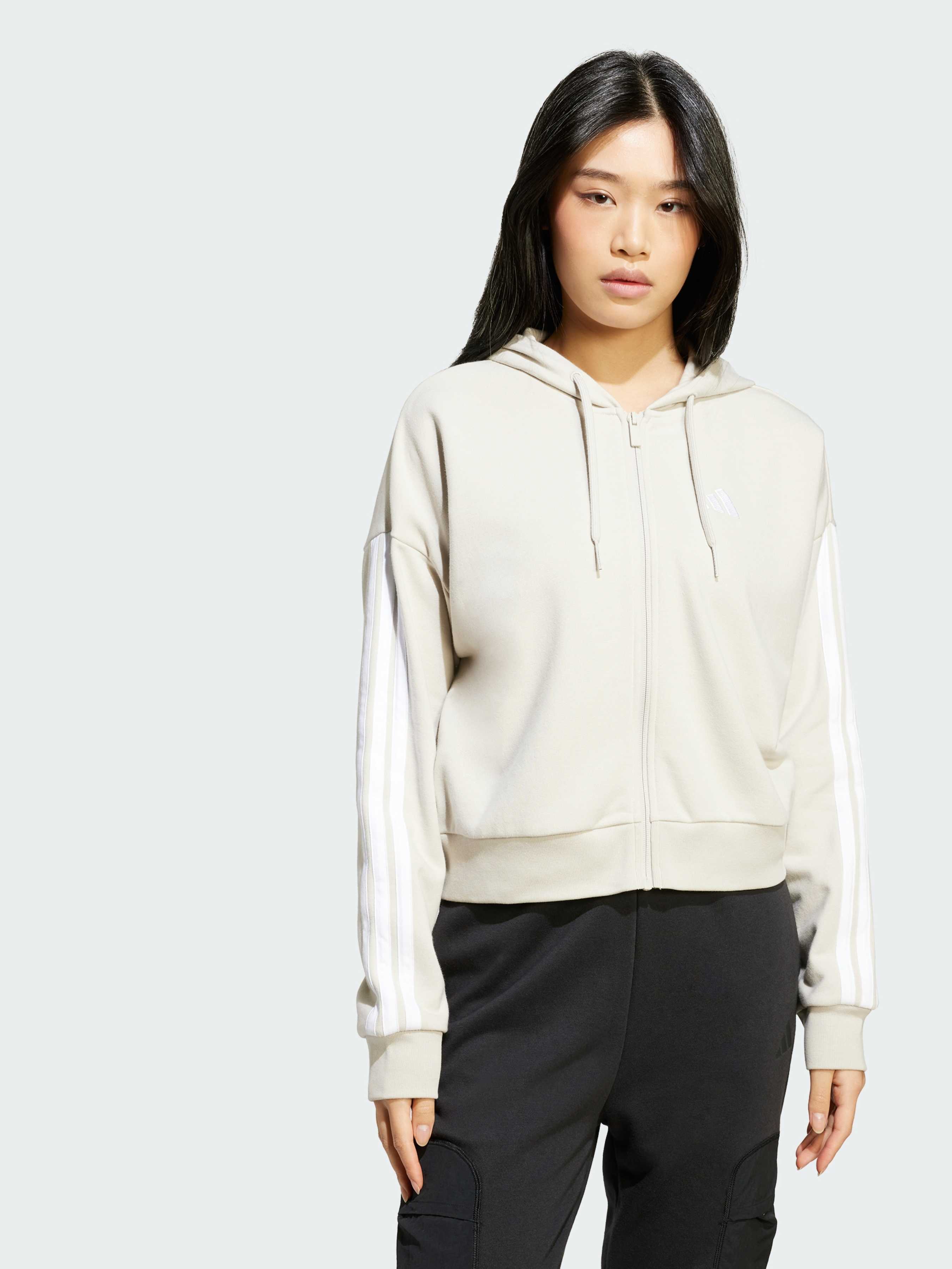 Жіноча Кофта adidas Adidas Essentials (JW1821) колір бежевий, матеріал комбінований верх adidas - купити в Україні