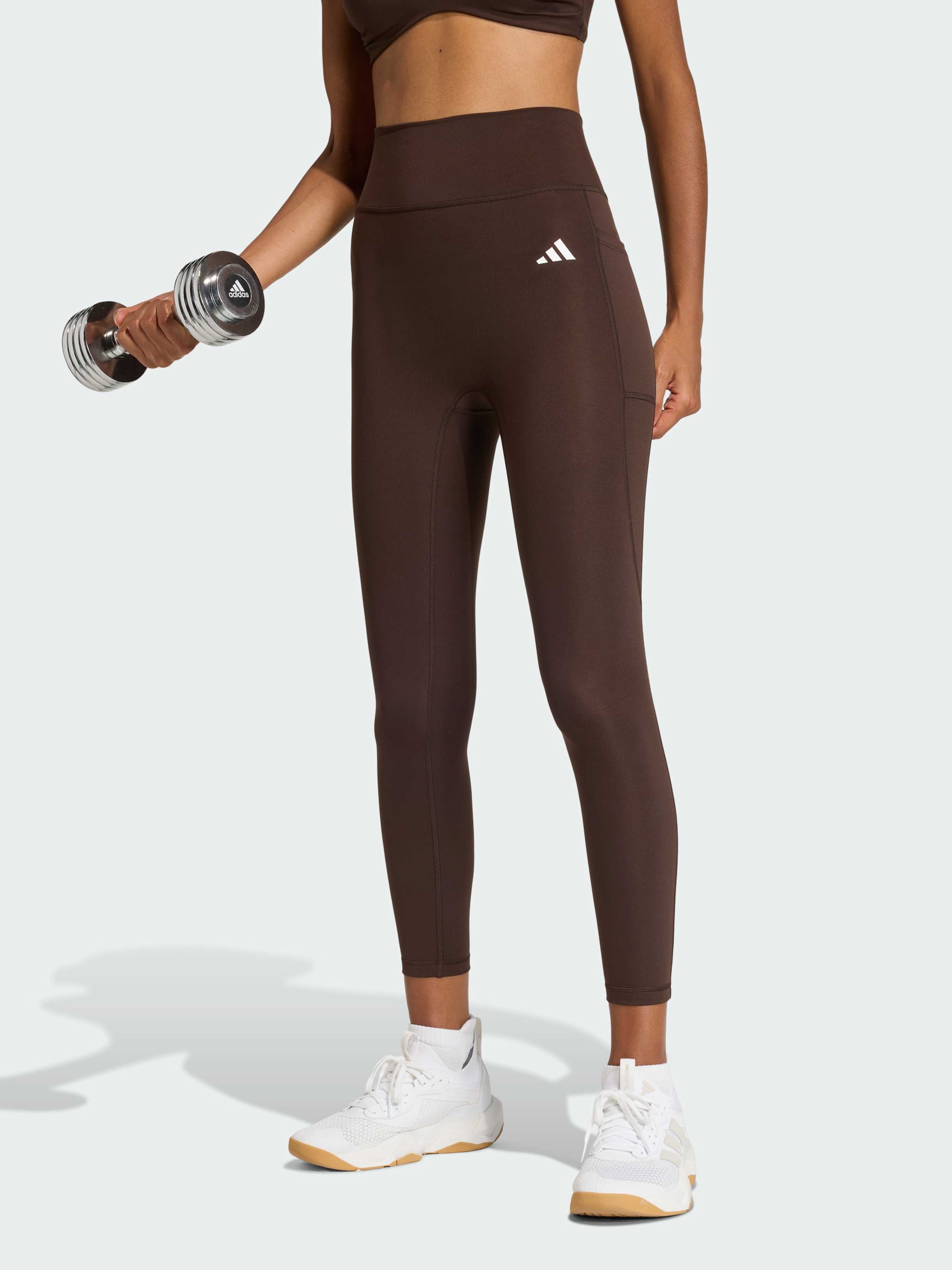 Жіночі Спортивні леггінси adidas Adidas Essentials (KF3110) колір коричневий, матеріал перероблений поліестер adidas - купити в Україні
